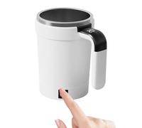 JIEBWCHA Tasse électrique de café portable avec indicateur de température et mélangeur, gobelet automatique de voyage avec agitateur | pour boissons au lait, anniversaire, Noël, café, bar, maison