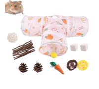 JIEBWCHA Tunnels pour cage de hamster | Parc de jeux pour hamster - Parc d'activités avec boules interactives pour jouer, dormir, et construire des nids avec accessoires à mâcher