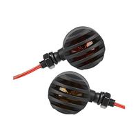 Jiechao Clignotants pour Café Racer 2 Pièces Moto Clignotant Voyant Clignotant(Red Lens)