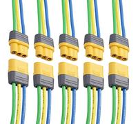 JIECHUN Amass Lot de 5 paires de connecteurs MR30 18 AWG MR30 avec fil en silicone de 150 mm Connecteur mâle et femelle pour batterie Lipo RC FPV Racing Drone