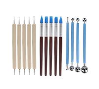 Jieddey Kit d'outils Poterie Sculpture,14 PCS Outils Poterie 5 Outils de Pointage en Bois+5 Outils de Modélisation d'argile en Caoutchouc+4 Outils de Stylet à Billes pour Sculpture Peinture Bricolage