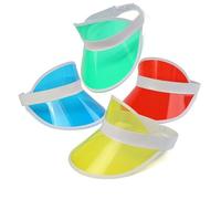 Jieddey Visières Pare-Soleil Néon,4 pcs Chapeau Unisexe à visière néon Style années 80 Casquettes Visières Chapeau de Soleil rétro pour Le Golf