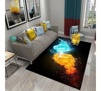 JIEDEDIAM Tapis Cool Yin Yang sur Le thème de la Glace et du feu, adapté au Salon, au canapé, à la Table Basse, à la Chambre à Coucher, au Chevet, au Couloir, au Bureau à Domicile