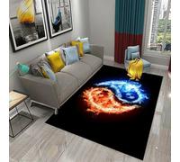 JIEDEDIAM Tapis Cool Yin Yang sur Le thème de la Glace et du feu, adapté au Salon, au canapé, à la Table Basse, à la Chambre à Coucher, au Chevet, au Couloir, au Bureau à Domicile