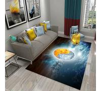 JIEDEDIAM Tapis Cool Yin Yang sur Le thème de la Glace et du feu, adapté au Salon, au canapé, à la Table Basse, à la Chambre à Coucher, au Chevet, au Couloir, au Bureau à Domicile