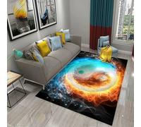 JIEDEDIAM Tapis Cool Yin Yang sur Le thème de la Glace et du feu, adapté au Salon, au canapé, à la Table Basse, à la Chambre à Coucher, au Chevet, au Couloir, au Bureau à Domicile