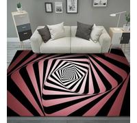 JIEDEDIAM Tapis de piège géométrique de Vertige visuel imprimé en 3D, Tapis de Sol de Chevet de Chambre à Coucher de Salon, Tapis de Sol Doux Lavable de Grande Surface