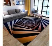 JIEDEDIAM Tapis de piège géométrique de Vertige visuel imprimé en 3D, Tapis de Sol de Chevet de Chambre à Coucher de Salon, Tapis de Sol Doux Lavable de Grande Surface