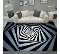 JIEDEDIAM Tapis de piège géométrique de Vertige visuel imprimé en 3D, Tapis de Sol de Chevet de Chambre à Coucher de Salon, Tapis de Sol Doux Lavable de Grande Surface