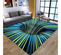 JIEDEDIAM Tapis de piège géométrique de Vertige visuel imprimé en 3D, Tapis de Sol de Chevet de Chambre à Coucher de Salon, Tapis de Sol Doux Lavable de Grande Surface