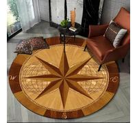 JIEDEDIAM Tapis Rond 3D rétro pour Salon, Chambre à Coucher, canapé, Repose-Pieds, Salle de Jeux, Chaise, Tapis de Sol, Cadeau