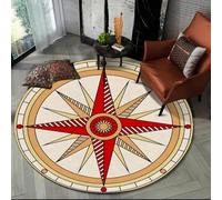 JIEDEDIAM Tapis Rond 3D rétro pour Salon, Chambre à Coucher, canapé, Repose-Pieds, Salle de Jeux, Chaise, Tapis de Sol, Cadeau