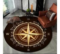 JIEDEDIAM Tapis Rond 3D rétro pour Salon, Chambre à Coucher, canapé, Repose-Pieds, Salle de Jeux, Chaise, Tapis de Sol, Cadeau