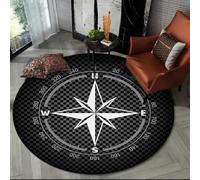 JIEDEDIAM Tapis Rond 3D rétro pour Salon, Chambre à Coucher, canapé, Repose-Pieds, Salle de Jeux, Chaise, Tapis de Sol, Cadeau