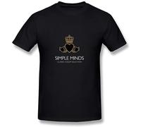 JIEERYIN Men's Simple Minds Band Logo T Shirt T-Shirt Black M