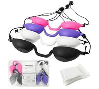 Jiehaojia Lot de 4 Lunettes Bronzage, Lunettes de Solarium, Silicone Souple Durable Confortable, Lunettes de Protections Convient à la Clinique de Beauté ou à la Maison