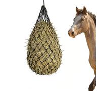 jiejack Filet à foin pour chevaux, sac à foin pour chevaux, filet à foin à mailles serrées, grand pour une alimentation adaptée aux espèces, améliore la digestion, les déplacements (noir)