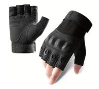 jiejack Mitaines anti-coupures - En silicone antidérapant et amortisseur - Pour fitness, arts martiaux, tactique, écran tactile (kaki/noir) (noir, taille L)