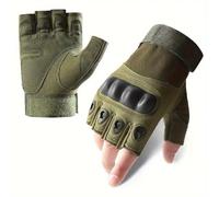 jiejack Mitaines de protection contre les coupures - En silicone antidérapant et amortisseur - Pour fitness, arts martiaux, tactique, écran tactile (kaki/noir) (vert, XL)