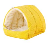 jiejack Parrot Bird Bed Hammock Bird Plush Nest Toy Chaud Nid d'oiseau Maison d'hiver pour animaux de compagnie Cage à oiseaux Niche pour ara, perruches, cacatoès, canaris (jaune, M)