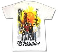 JIEKXAONF Tokio Hotel Burning City White T Shirt New Band Merch