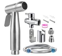 JIELUO Kit Douchette Wc Toilettes Bidet HygiéNique - Kit Douchette Wc avec Vanne 3 Voies (1/2"-3/8") - Douchette pour L'HygièNe Intime