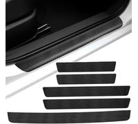 JIEMABAIHUO 5 Pièces Seuil de Protection Porte Fibre de Carbone Noir, Sticker Autocollant pour Citroen C3 aircross 2017-2022, Protection Seuil de Porte de Voiture, Accessoires