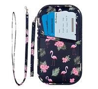 jiemei Portefeuille RFID pour Passeport Familial, étanche, Organiseur de Documents de Voyage, Pochette pour Cartes de crédit pour Homme et Femme