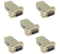 Jienk Lot de 5 rallonges VGA sur Ethernet, VGA mâle 15 broches vers RJ45 femelle, câble de transmission sur câble réseau CAT5 CAT6