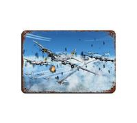 Jierbi Plaque en métal B17 avec inscription « Flying Fortress » - Rouille - 20 x 30 cm