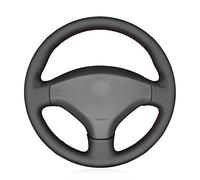 JIERS Voiture Housse pour Volant Couvre Volant, pour Peugeot 308 2007-2013 408 2012-2014, Couverture de Volant de Voiture à Coudre à la Main