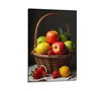 JIERUANYING Décoration murale artistique moderne à suspendre avec corbeille de fruits mélangée - Décoration colorée pour salon et salle à manger - 50 x 75 cm