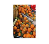 JIERUANYING Décoration murale artistique moderne à suspendre pour salon et salle à manger - Motif mandarines à l'étal du marché - 60 x 90 cm