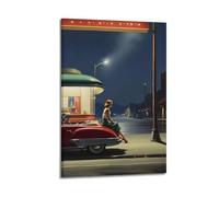 JIERUANYING Décoration murale vintage « Drive In at Night » - Décoration rétro pour salon et bureau - Décoration murale artistique moderne à suspendre - 60 x 90 cm
