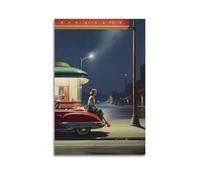 JIERUANYING Décoration murale vintage « Drive In at Night » - Décoration rétro pour salon et bureau - Décoration murale artistique moderne à suspendre - 20 x 30 cm