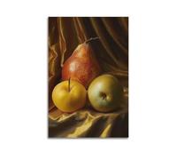 JIERUANYING Poire et pomme nature morte Art mural décoratif sain pour cuisine et salle à manger Décoration murale artistique moderne à suspendre 30 x 45 cm