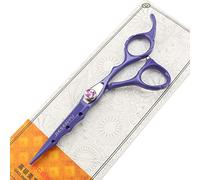 JIESENYU Ensemble de ciseaux de coiffure et ciseaux à effiler 15,2 cm + étui de présentation + peigne noir + peignes à cheveux (ciseaux de coupe violets)