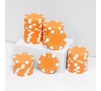 JIESITE Monte Carlo Lot de 50 jetons de poker en ABS 11,5 g de qualité casino pour Texas Hold'em, Blackjack, jeux de poker de nuit (orange)