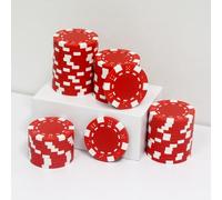 JIESITE Monte Carlo Lot de 50 jetons de poker en ABS 11,5 g de qualité casino pour Texas Hold'em, Blackjack, jeux de poker de nuit (rouge)