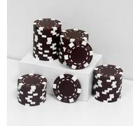 JIESITE Monte Carlo Lot de 50 jetons de poker en ABS 11,5 g de qualité casino pour Texas Hold'em, Blackjack, jeux de poker de nuit (marron)