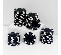 JIESITE Monte Carlo Lot de 50 jetons de poker en ABS de qualité casino pour Texas Hold'em, Blackjack, jeux de poker de nuit Noir 11,5 g