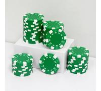 JIESITE Monte Carlo Lot de 50 jetons de poker en ABS de qualité casino pour Texas Hold'em, Blackjack, jeux de poker de nuit Vert 11,5 g