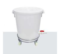 JIESOO Baril de collecte de pluie avec support, tambour de stockage d'eau, 12/17/24/32 gallons, couvercle et roues, réservoir en plastique durable Blanc 41,5 x 53,5 cm