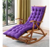 JIESOO Chaise Bascule Inclinable Pliante avec Repose-pieds Chaise Relaxation Rembourrée Douce Balcon, Bord Piscine Arrière-cour Chaise Loisirs Base Bois For Personnes Âgées Conception Ergonomique(Purp