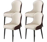 JIESOO Ensemble de 4 Chaises de Cuisine Salle Manger Chaises Salon Modernes Simili Cuir avec Pieds Métal for Salle Manger Cuisine Salon(B,Black Chair Legs)