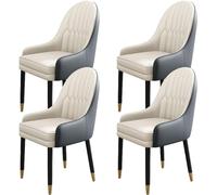 JIESOO Ensemble de 4 Chaises Salle Manger Modernes,Chaises Cuisine Rembourrées Cuir Microfibre avec Pieds Métal Et Dossier Ergonomique for Salon Salle Manger Chambre Coucher(A)