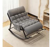 JIESOO Fauteuil à bascule pour siège simple/double, chaise longue | Avec poches latérales et rouleau de massage rotatif pour salon, chambre à coucher, coussin amovible (E, siège double)