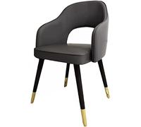 JIESOO Fauteuils D'appoint Salle Manger Salon Moderne,Chaises Salle Manger Cuisine, Chaises Bureau Salon,Sièges Cuir PU Style Médiéval, Pieds Métal(Dark Grey)
