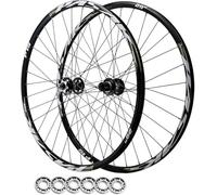 JIESOO Paire Roues VTT 24/26/27,5/29 Pouces, Frein Disque Alliage D'aluminium, Roulement Scellé 32H, Jante Arrière Vélo for 7-12 Vitesses, 2210G(Negro,QR 29 inch)