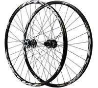 JIESOO Paire Roues VTT 24/26/27,5/29 Pouces Jante Vélo Roulement Scellé Alliage D'aluminium, Moyeux Cassette Roue Avant Et Arrière Vélo Montagne 32H for 7-12 Vitesses(Black Front+Rear,24 inch)